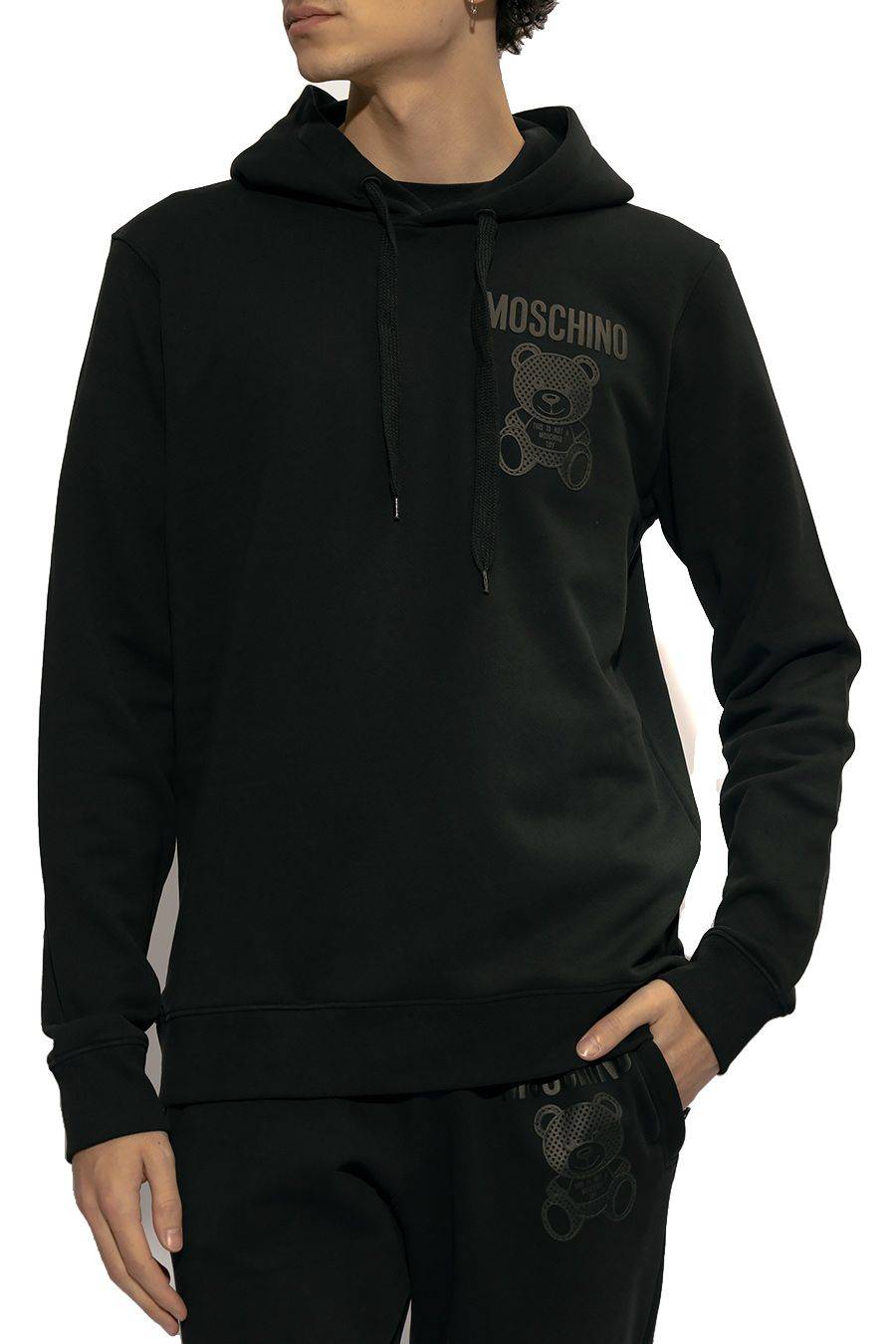 MOSCHINO  Felpa di Cotone Nero Uomo Moschino V1727 Soddisfazione Garantita