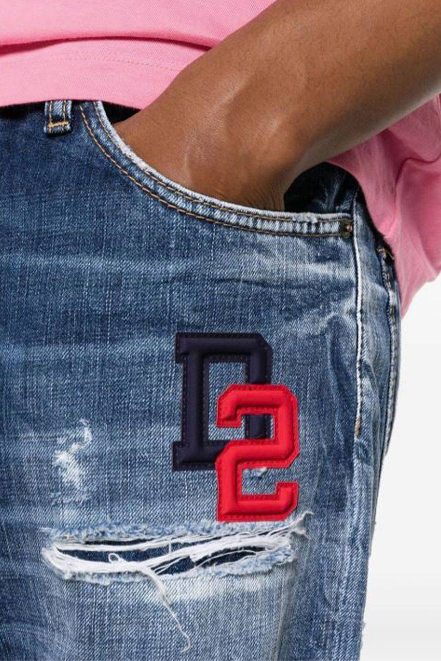 DSQUARED2  Jeans Blu Uomo DSQUARED2 Tessuto Misto Poliestere Cotone Negozi Online