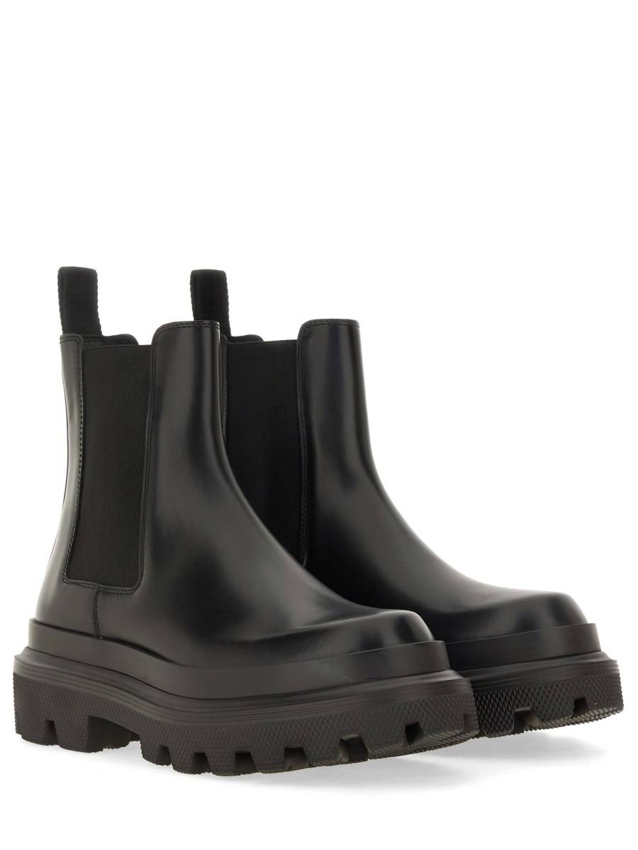 DOLCE & GABBANA STIVALE IN PELLE SPAZZOLATA Sconto