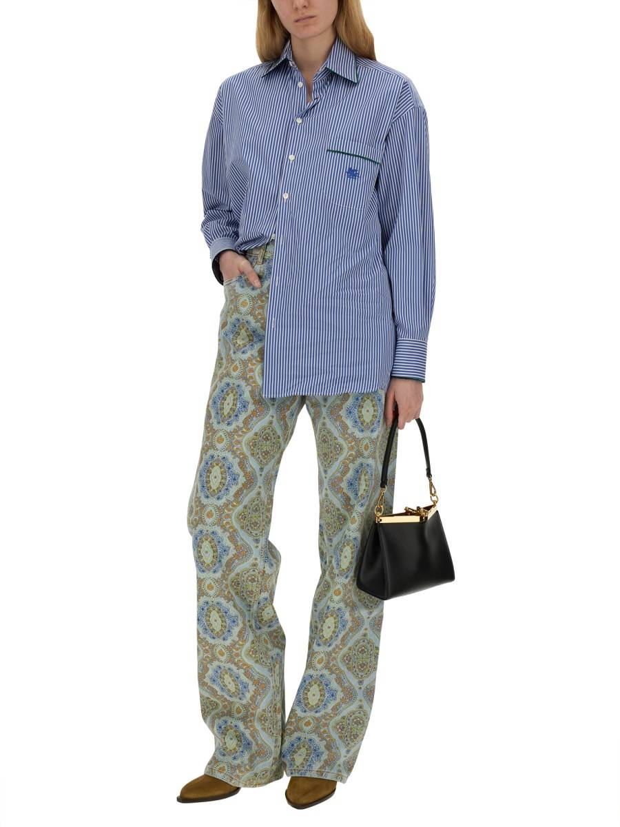 ETRO JEANS CON STAMPA PAISLEY IN DENIM DI COTONE Consegna Veloce