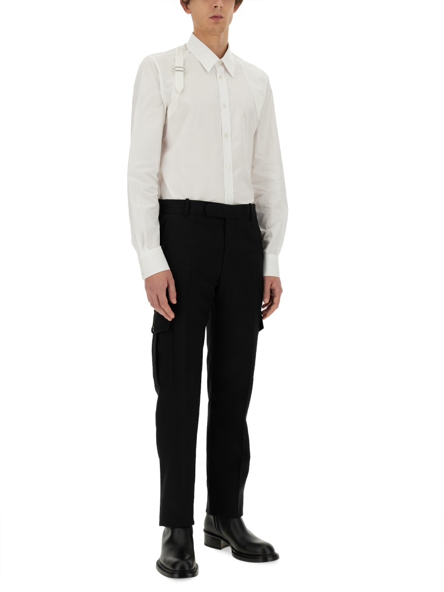 ALEXANDER McQUEEN PANTALONE MILITARY IN LANA Vendita