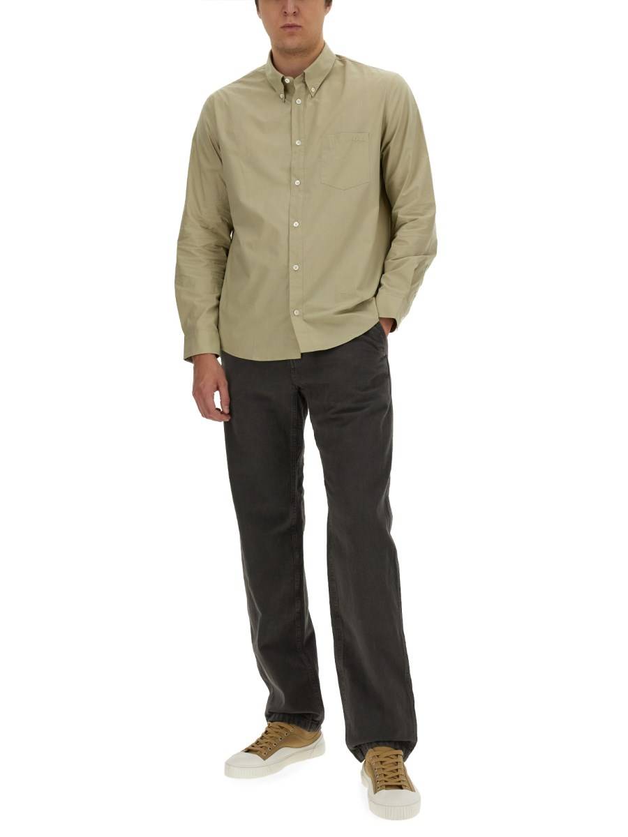 A.P.C. CAMICIA "EDOUARD" IN POPELINE DI COTONE Vendita calda