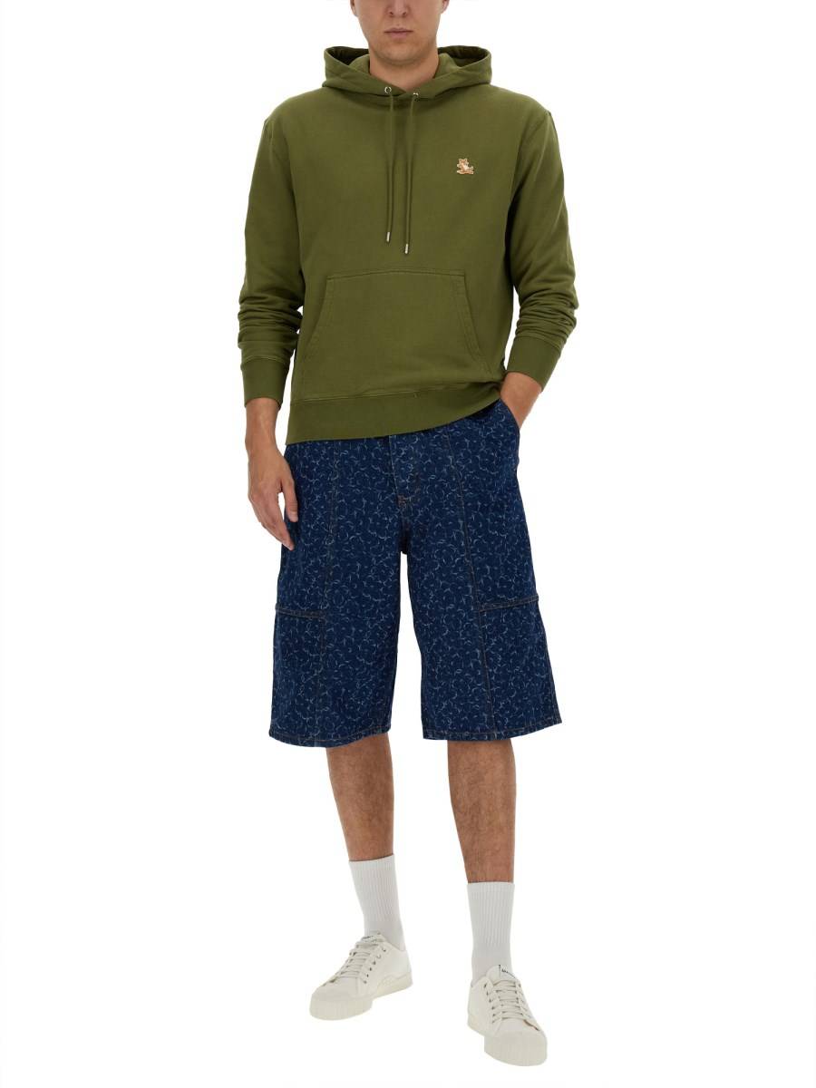 MAISON KITSUNÉ FELPA CON CAPPUCCIO IN COTONE Affare Del Giorno
