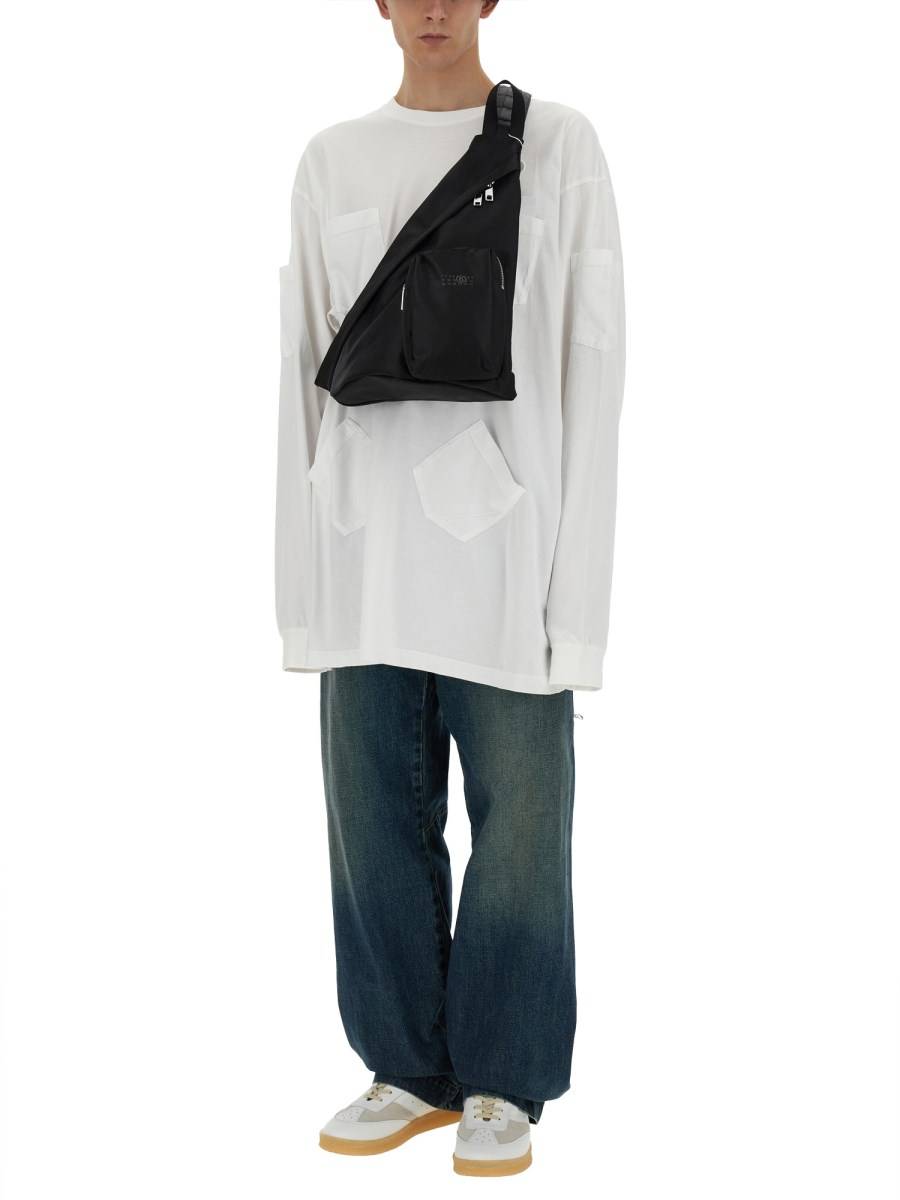 MM6 MAISON MARGIELA T-SHIRT IN JERSEY DI COTONE CON STAMPA LOGO In Saldo