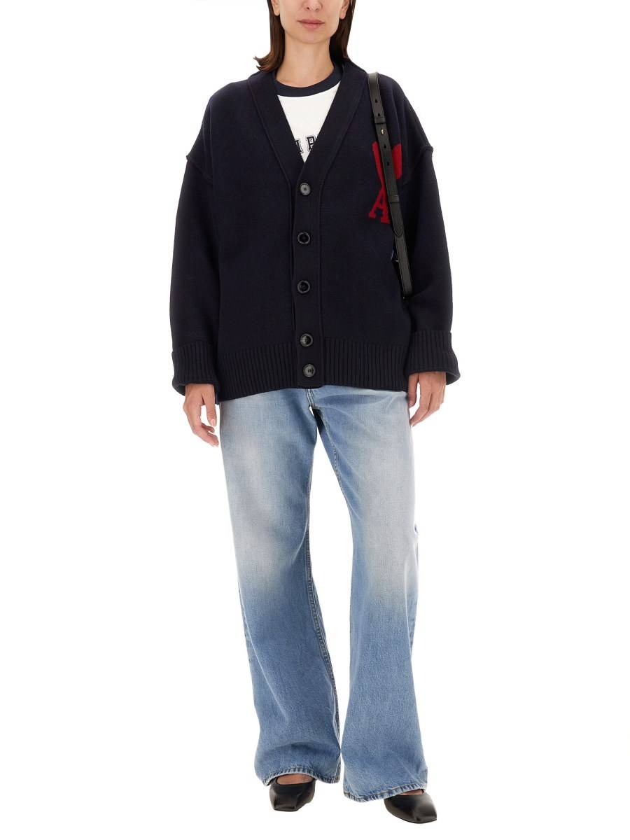 AMI PARIS CARDIGAN CON LOGO Fino Al -60%