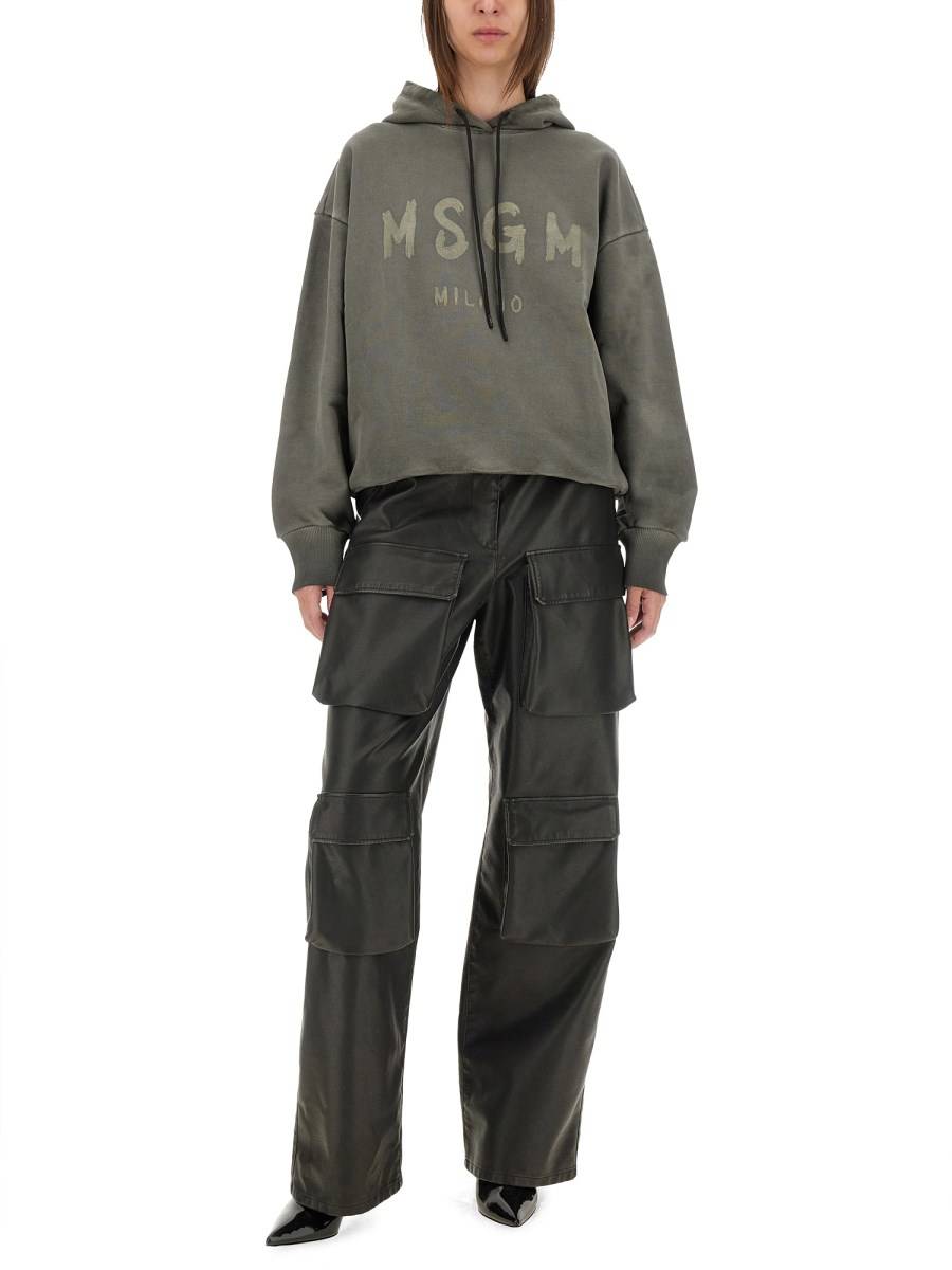 MSGM PANTALONE CARGO IN ECO PELLE Offerta