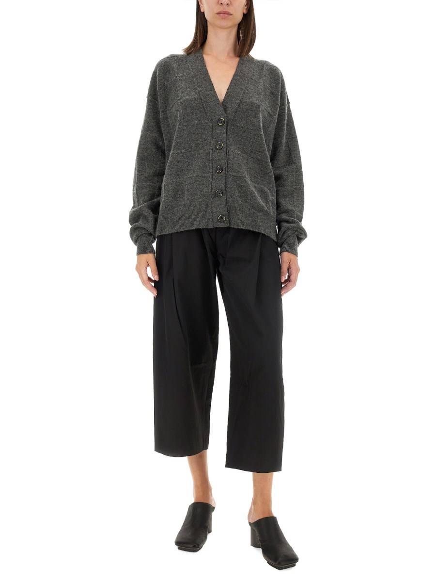 UMA WANG CARDIGAN IN MISTO LANA CON SCOLLO A V Vendita Economica