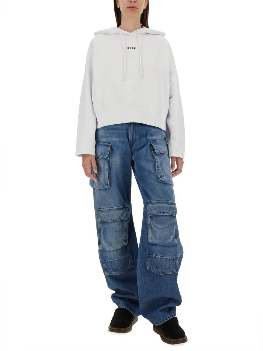 MSGM FELPA IN COTONE CON MICRO LOGO Vendite Flash