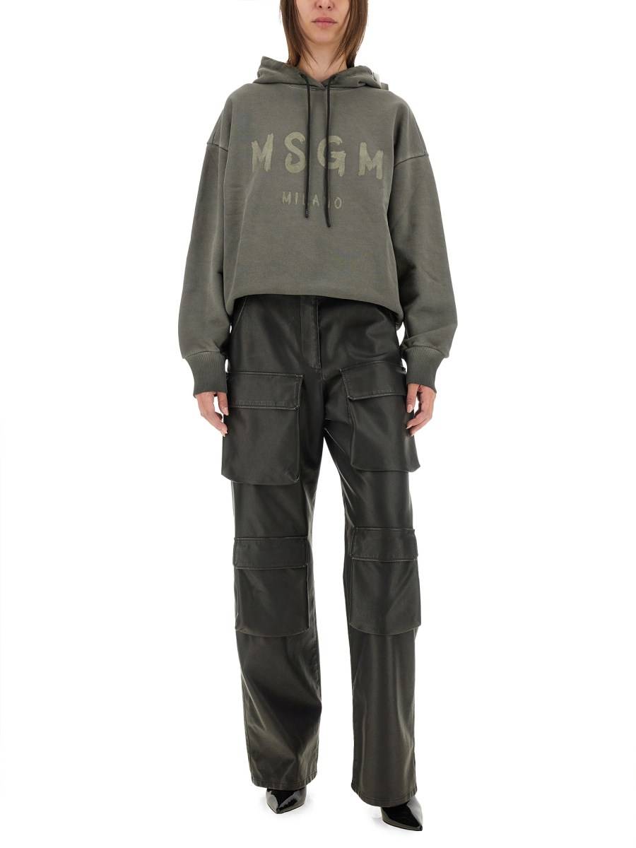 MSGM FELPA IN COTONE CON LOGO Negozio