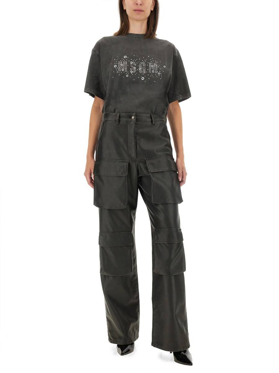 MSGM T-SHIRT IN JERSEY DI COTONE CON LOGO Nuova