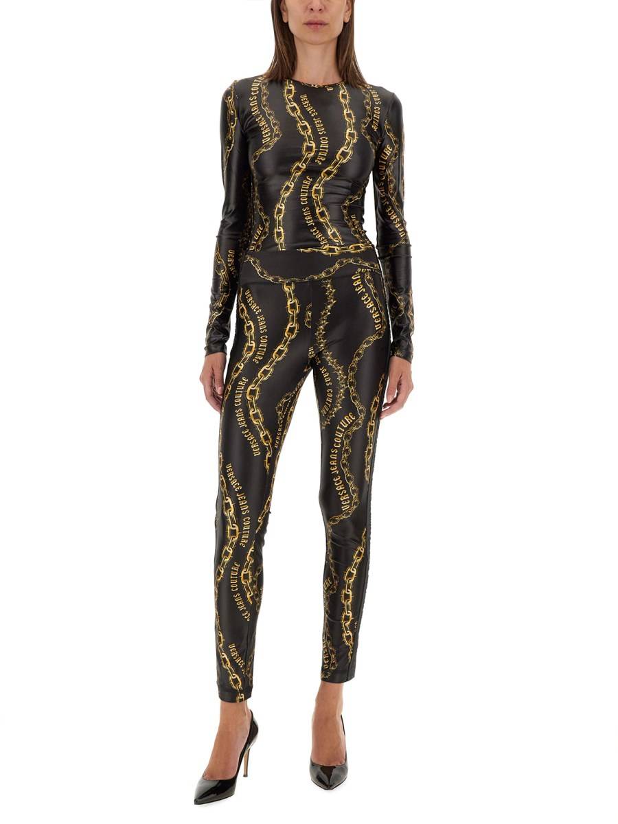 VERSACE JEANS COUTURE LEGGINGS CON LOGO Spedizione Gratuita
