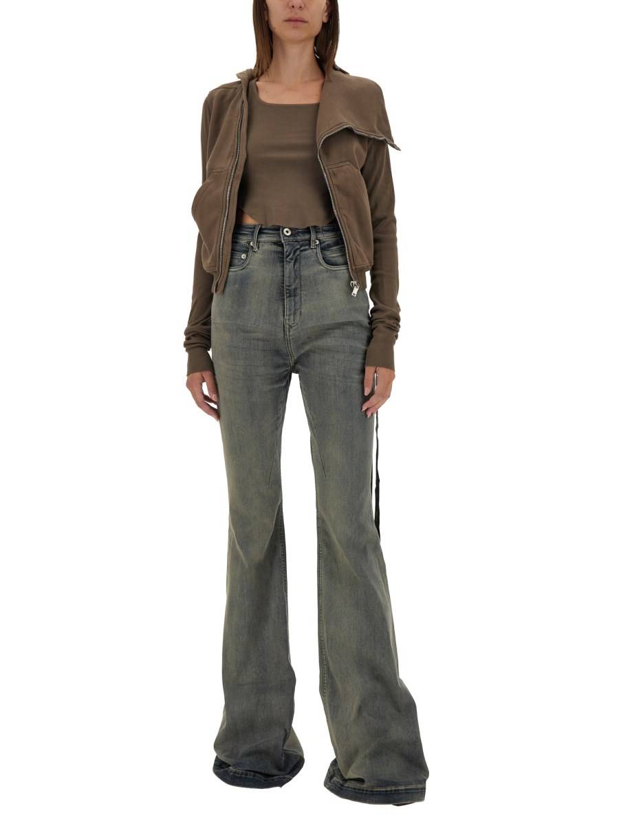 RICK OWENS DRKSHDW FELPA CON ZIP IN COTONE Offerta