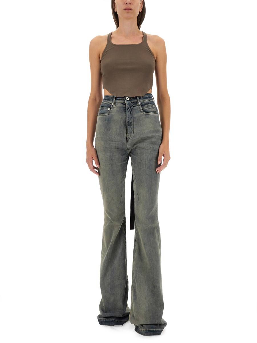 RICK OWENS DRKSHDW PANTALONE IN DENIM In Vendita