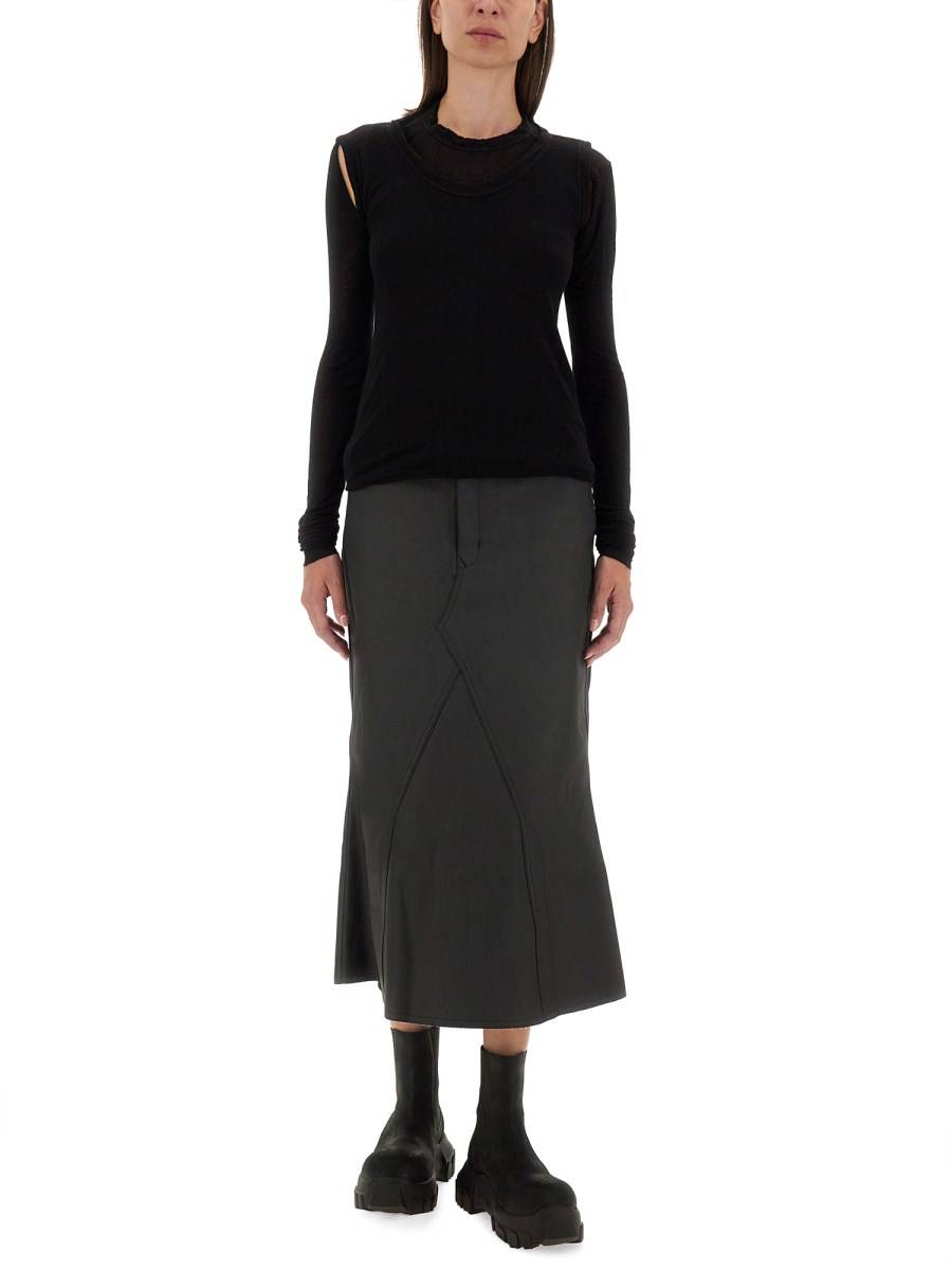 RICK OWENS T-SHIRT IN SETA E VISCOSA Offerte