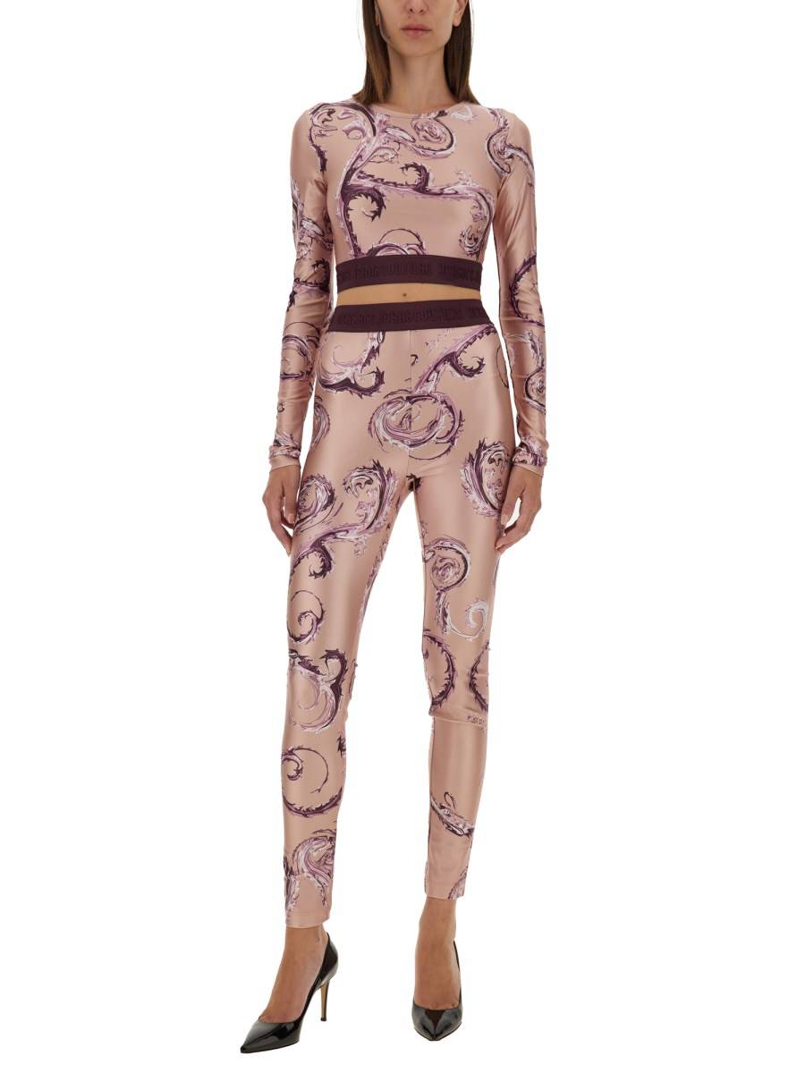 VERSACE JEANS COUTURE LEGGINGS CON STAMPA Saldi Di Fabbrica