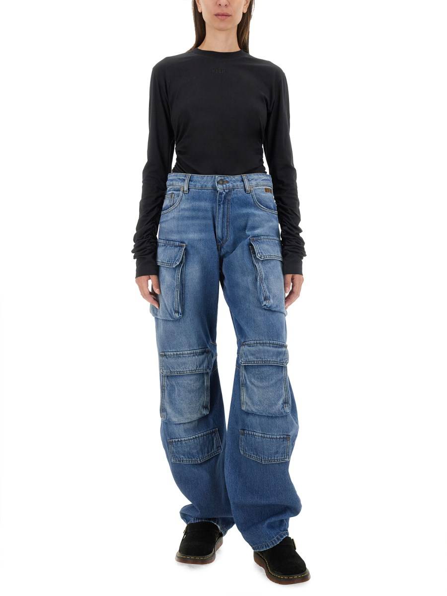 MSGM T-SHIRT IN JERSEY DI COTONE CON LOGO E RUCHES Promozione