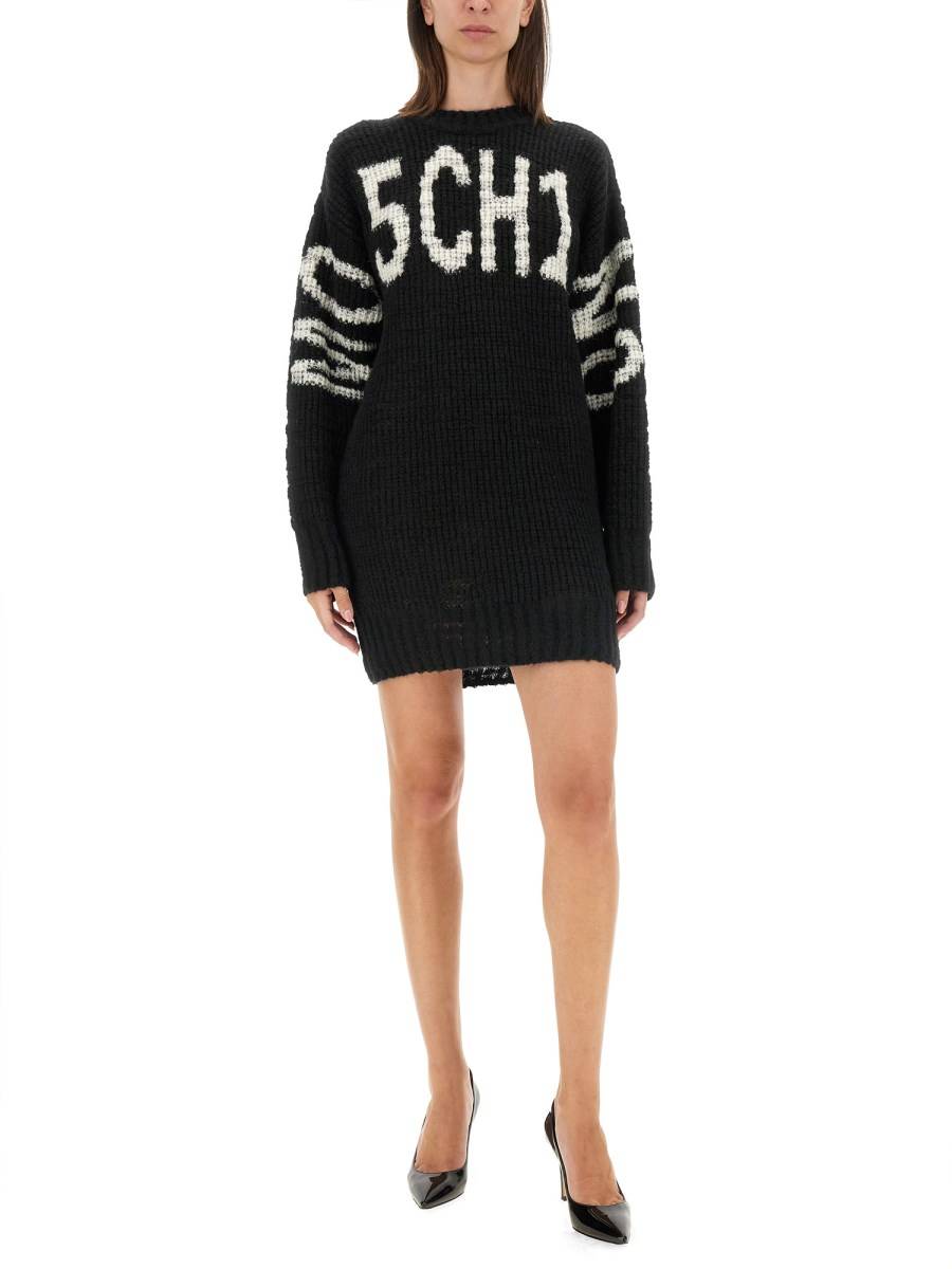 MOSCHINO JEANS ABITO MINI IN MAGLIA DI LANA Soddisfazione Garantita