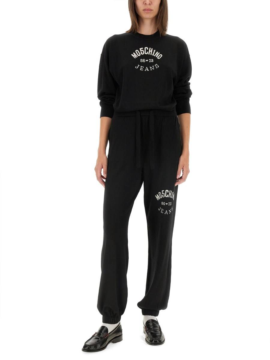 MOSCHINO JEANS PANTALONE JOGGING IN LANA CON LOGO Qualità Garantita