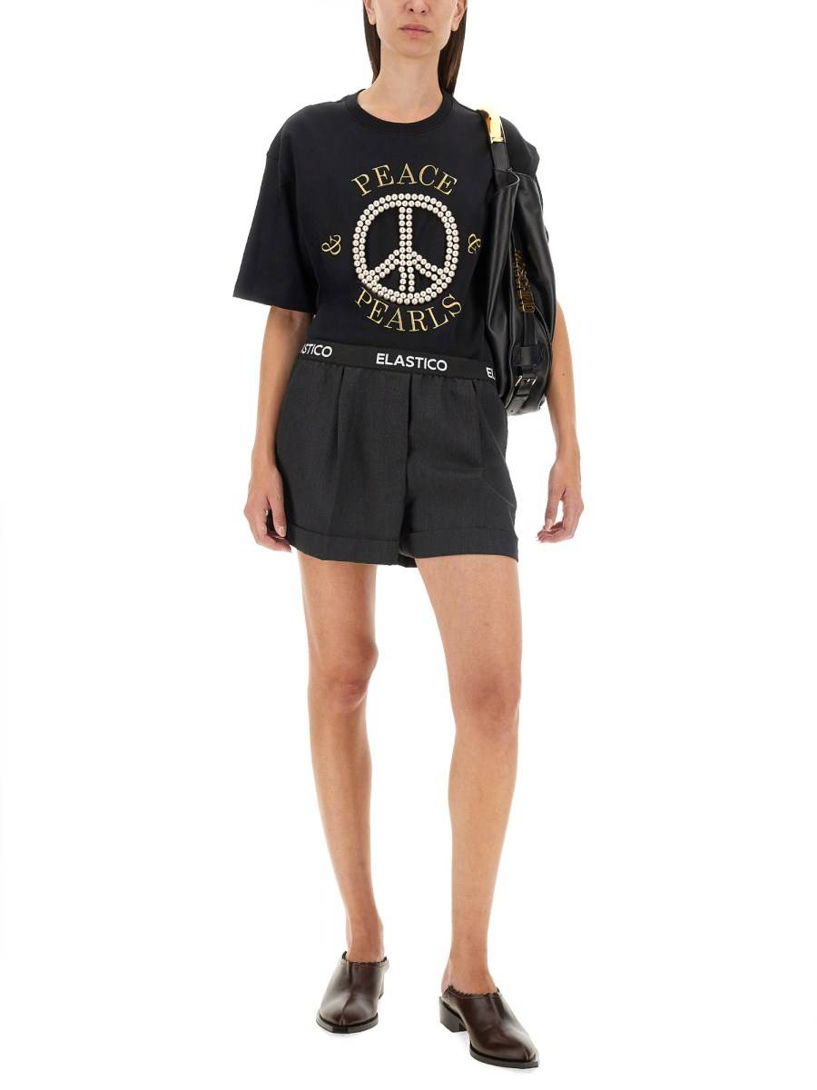 MOSCHINO T-SHIRT IN JERSEY DI COTONE CON LOGO Acquista Ora