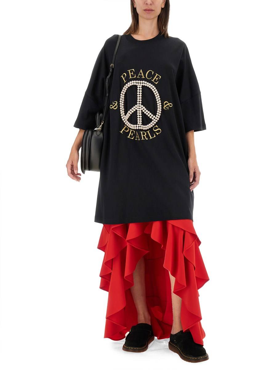 MOSCHINO ABITO IN INTERLOCK DI COTONE PEACE & PEARLS Acquista Ora