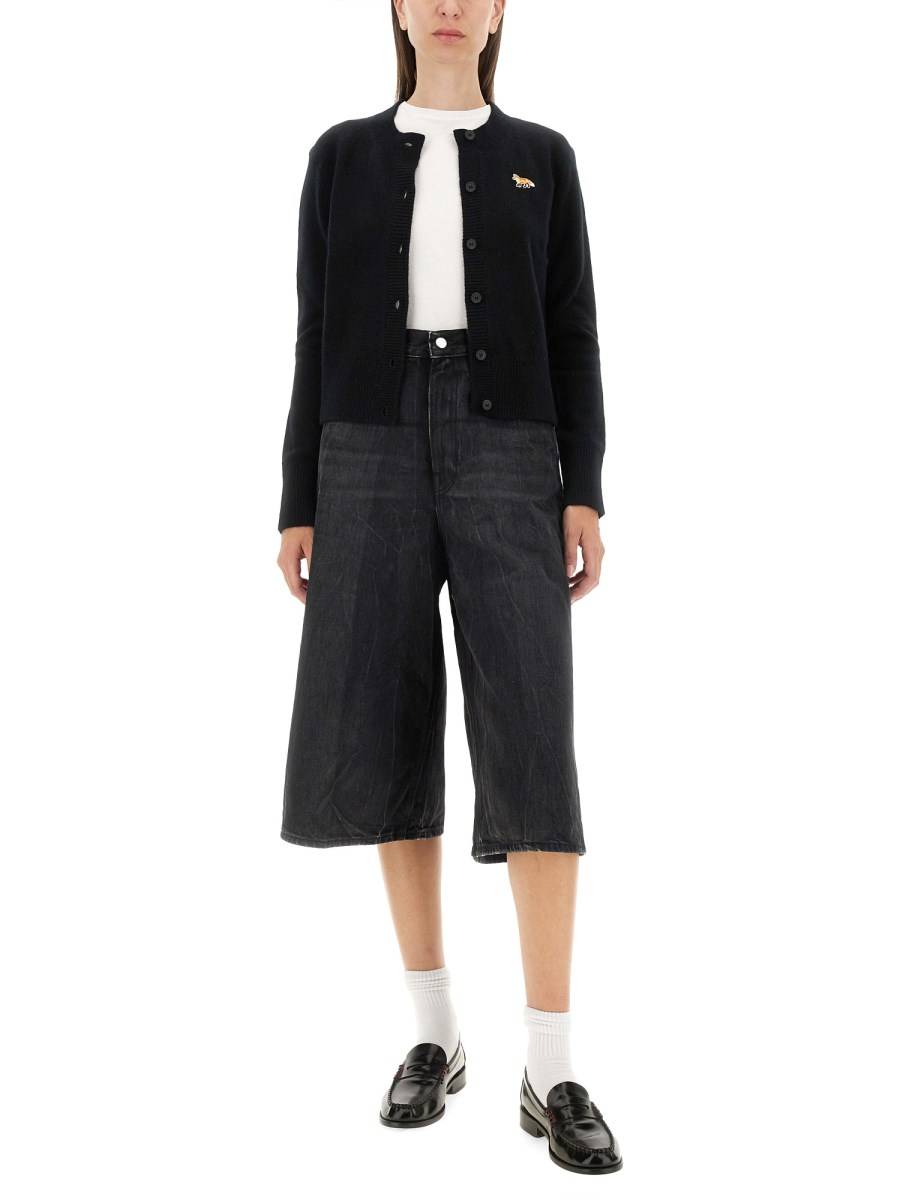 MAISON KITSUNÉ CARDIGAN CON PATCH BABY FOX IN LANA Novità