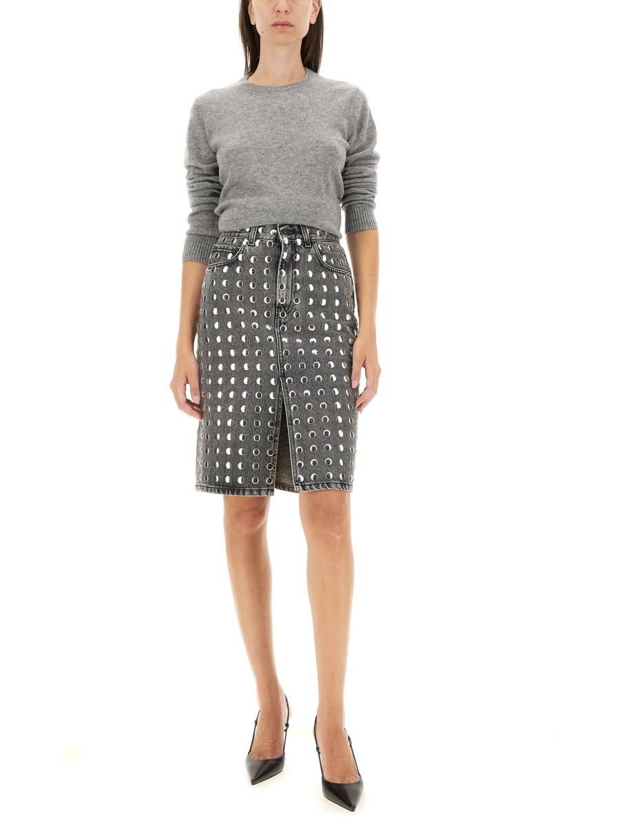 HAIKURE GONNA MIDI CON SPACCO E BORCHIE IN DENIM DI COTONE In Linea
