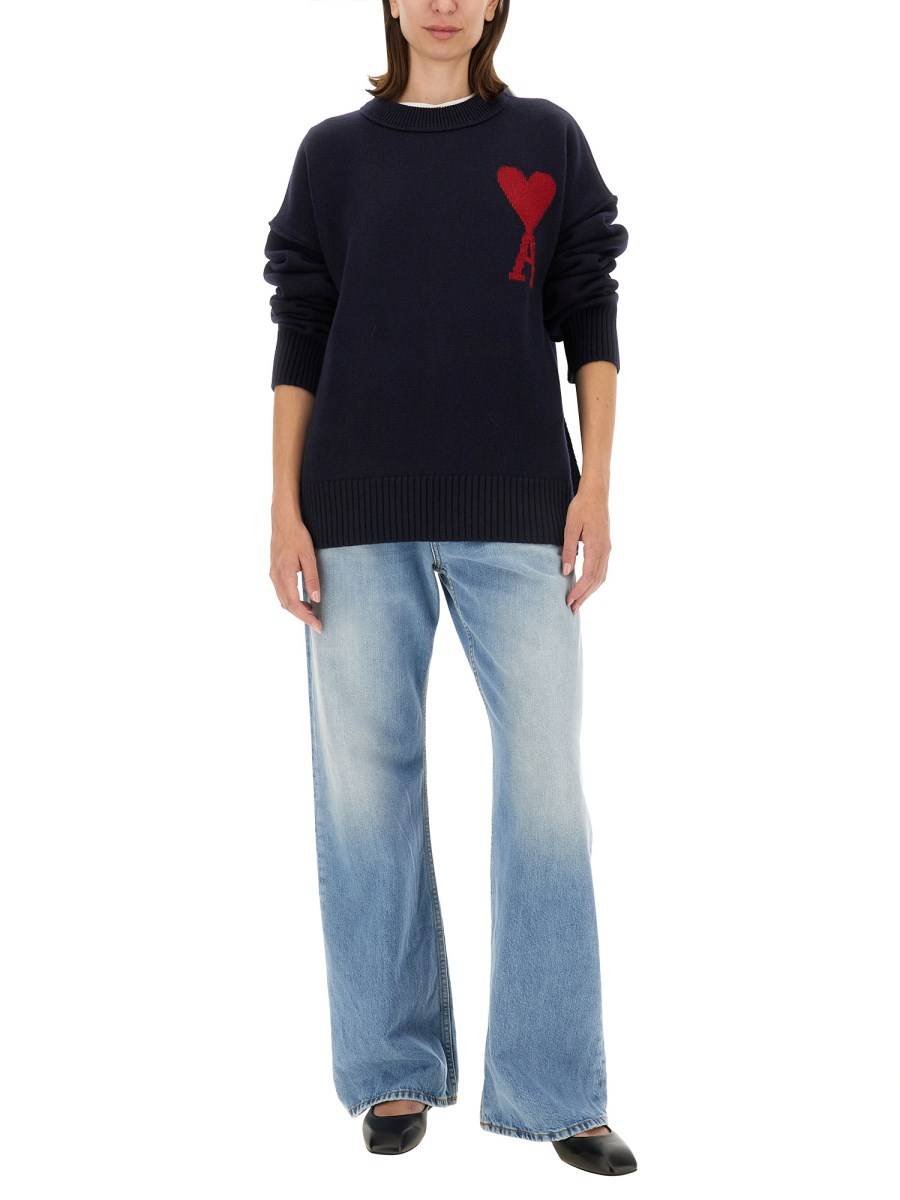 AMI PARIS MAGLIA CON RICAMO LOGO Vendite Flash