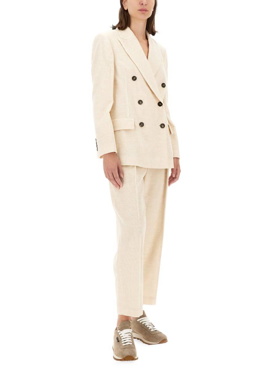 BRUNELLO CUCINELLI PANTALONE REGULAR FIT IN MISTO VISCOSA Nuova