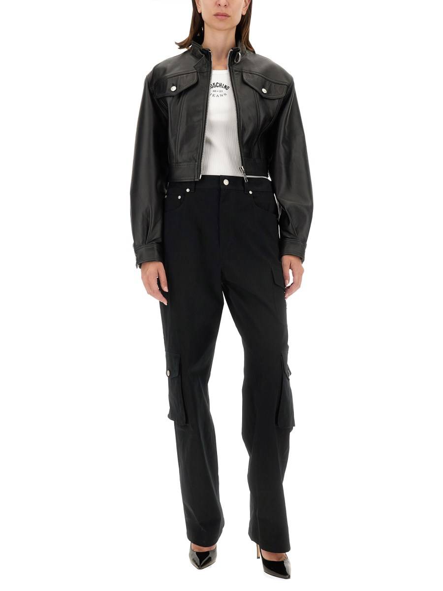 MOSCHINO JEANS GIACCA BIKER IN PELLE 2025