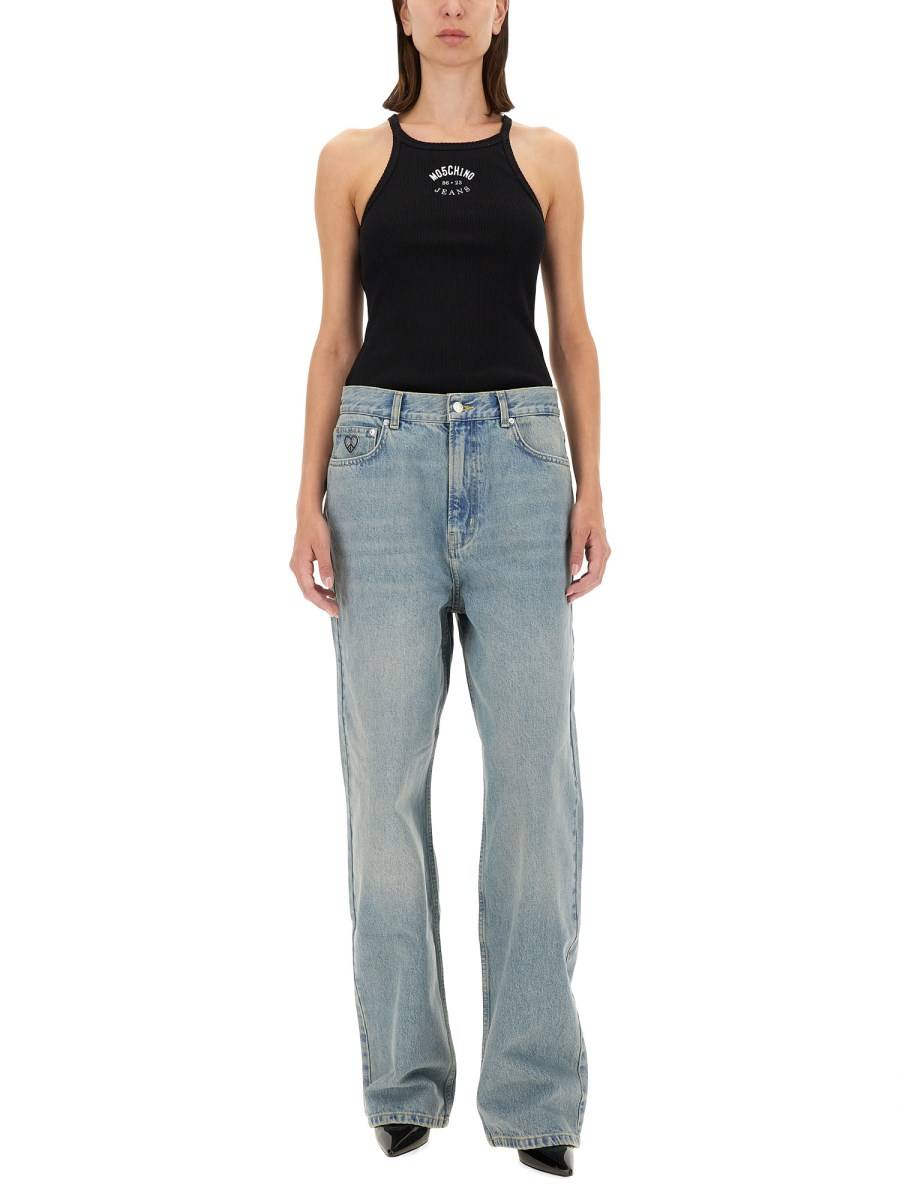 MOSCHINO JEANS TANK TOP CON LOGO Qualità