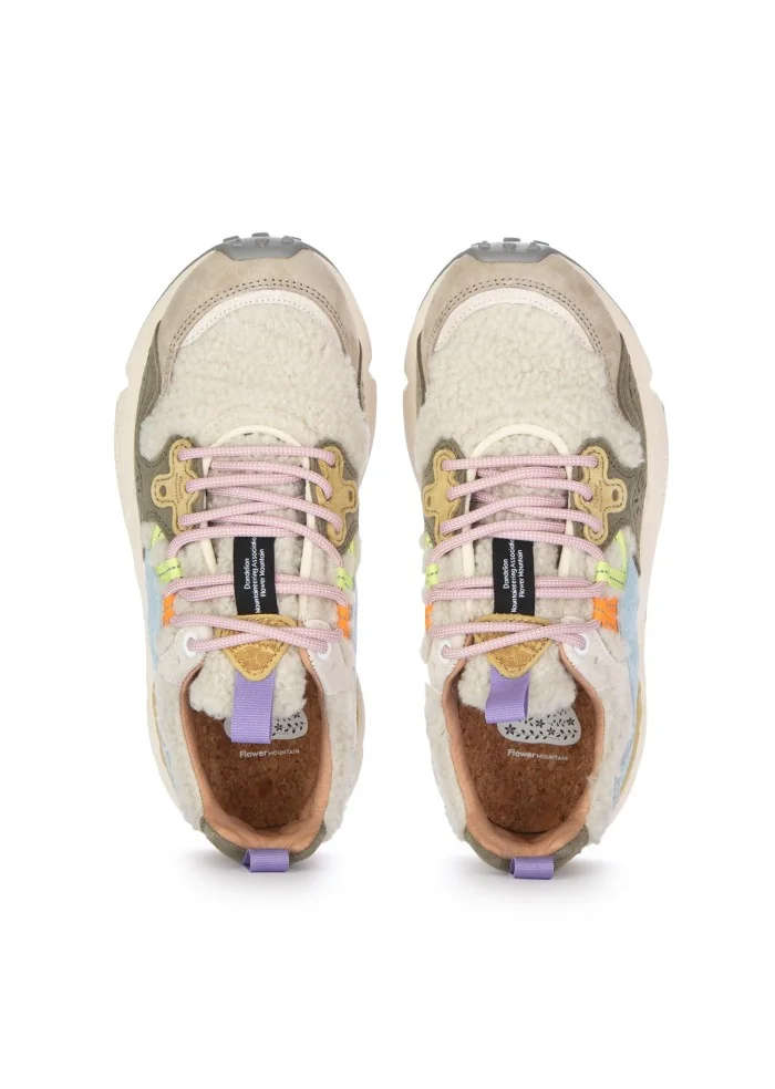 FLOWER MOUNTAIN | SNEAKERS YAMANO 3 SUEDE TEDDY BEIGE VERDE Promozione