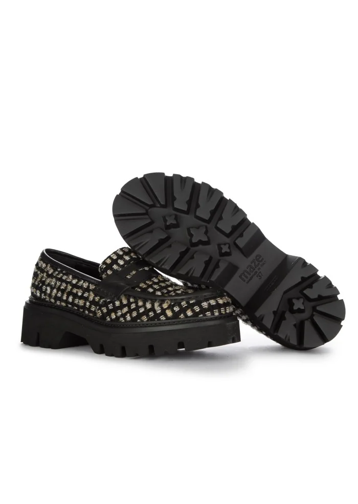 MAZE | MOCASSINI SARA STOCCOLMA FOUNTAIN NERO BEIGE Saldi