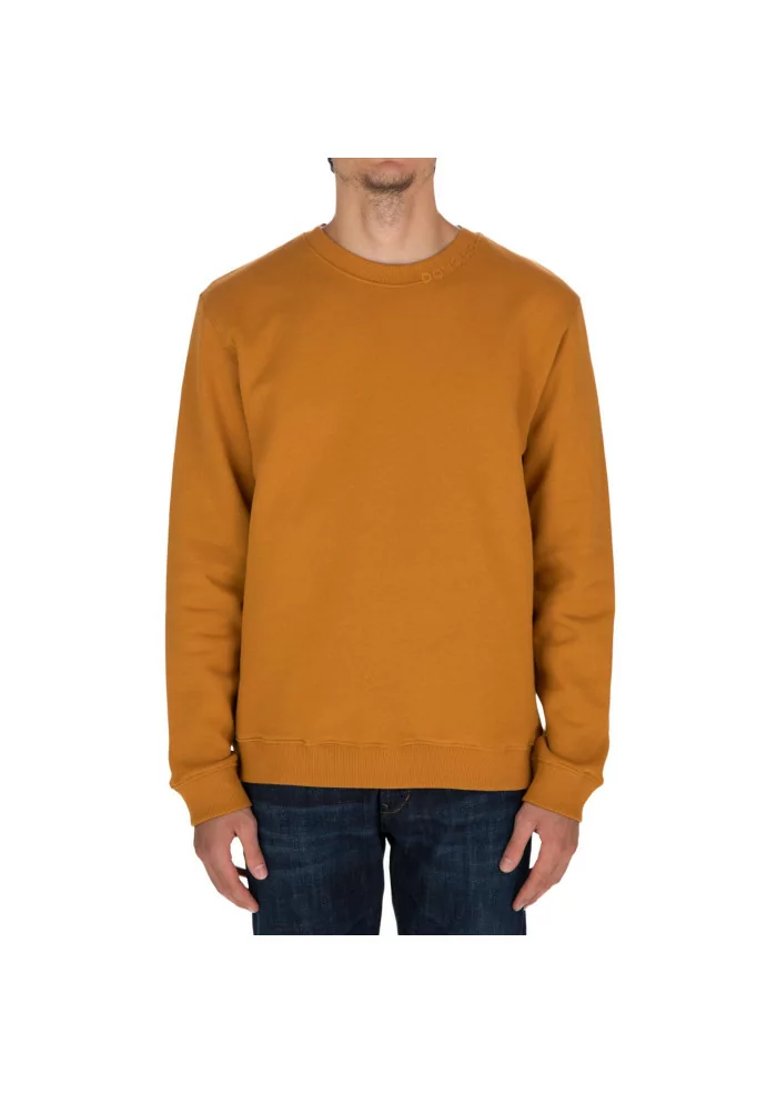 DONDUP | FELPA LOGO GIROCOLLO COTONE OCRA Moda