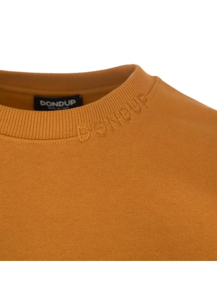 DONDUP | FELPA LOGO GIROCOLLO COTONE OCRA Moda