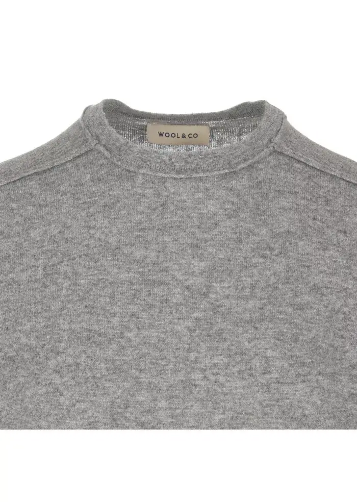 WOOL & CO | MAGLIONE LANA VISCOSA GRIGIO Qualità Garantita