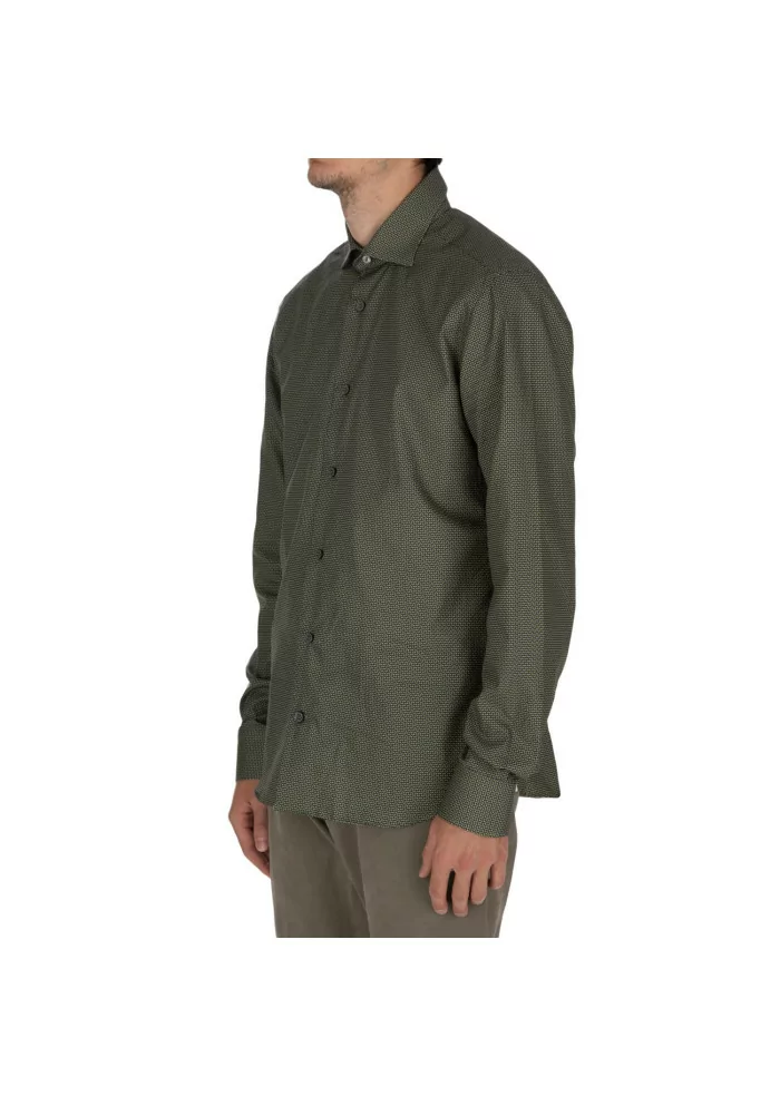 MASTRICAMICIAI | CAMICIA LUCA COTONE MICRO PATTERN VERDE Negozi Online