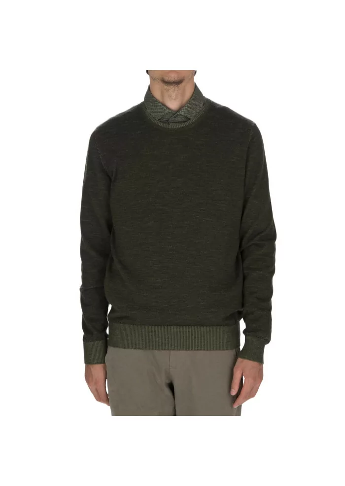 JURTA | MAGLIONE GIROCOLLO LANA MERINO VERDE Sottocosto