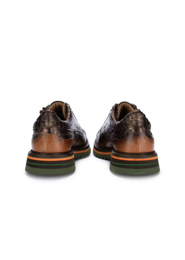 LORENZI | SCARPE ALLACCIATE ANACONDA MARRONE NERO Negozio