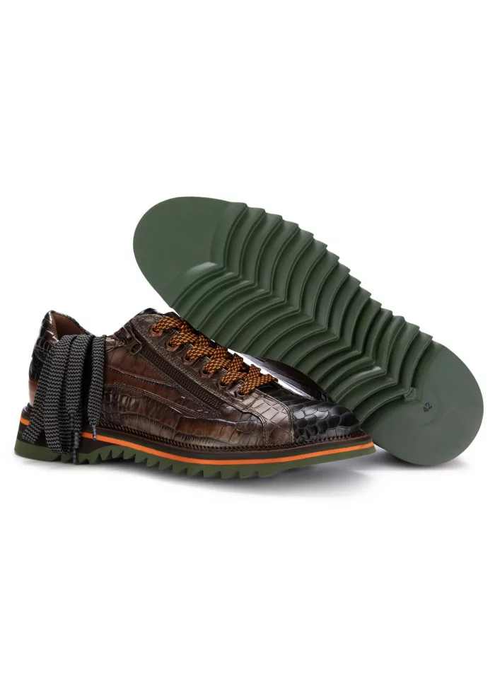LORENZI | SCARPE ALLACCIATE ANACONDA MARRONE NERO Negozio