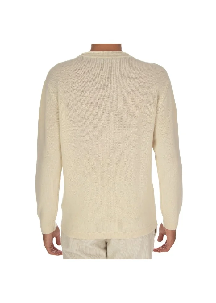 WOOL & CO | MAGLIONE GIROCOLLO BIANCO PANNA Italia