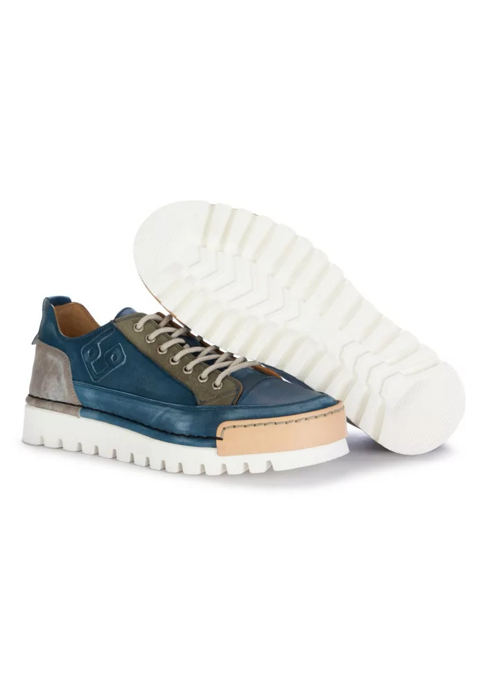 BNG REAL SHOES | SNEAKERS LA PATCH PELLE BLU JEANS Presa