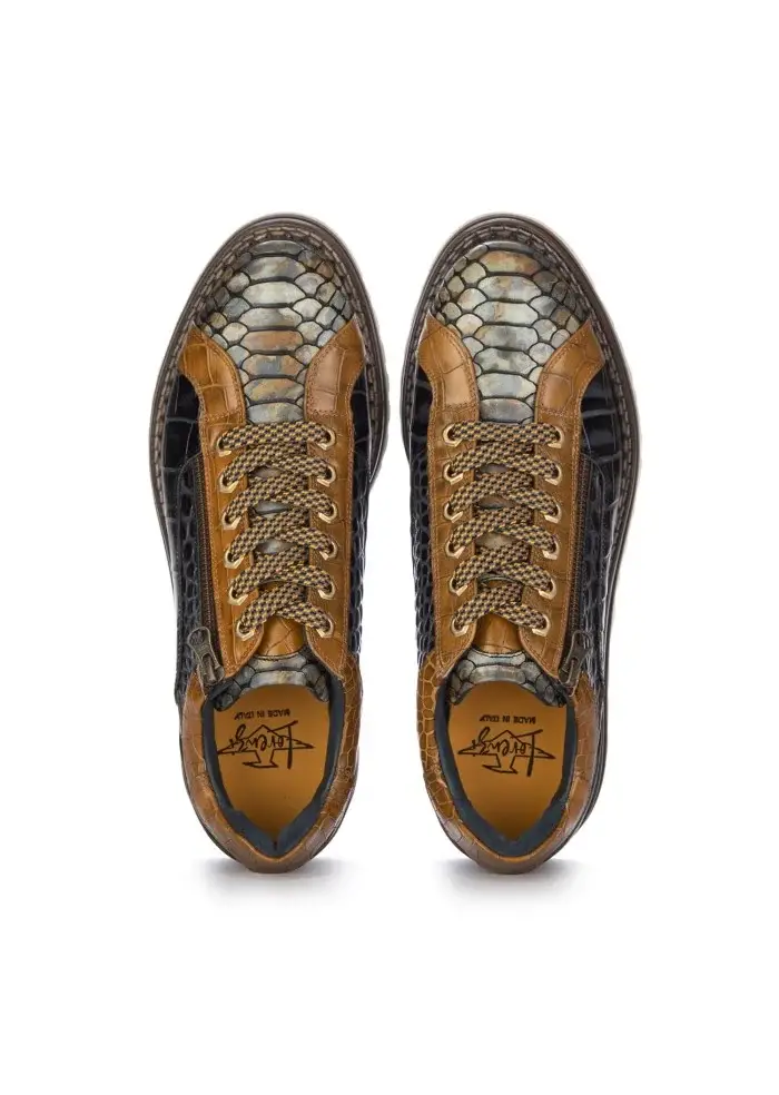 LORENZI | SCARPE ALLACCIATE CAMON CUOIO MARRONE NERO Italia