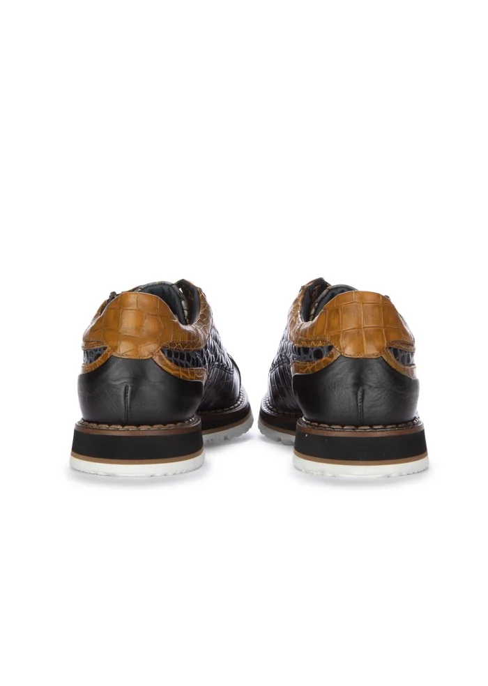 LORENZI | SCARPE ALLACCIATE CAMON CUOIO MARRONE NERO Italia