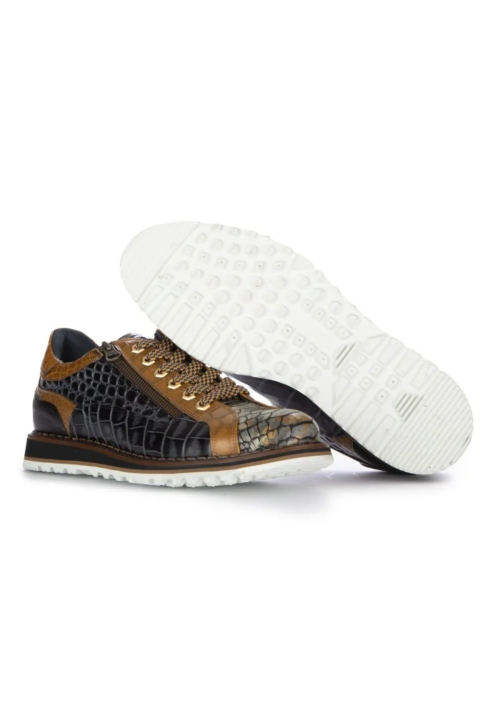 LORENZI | SCARPE ALLACCIATE CAMON CUOIO MARRONE NERO Italia