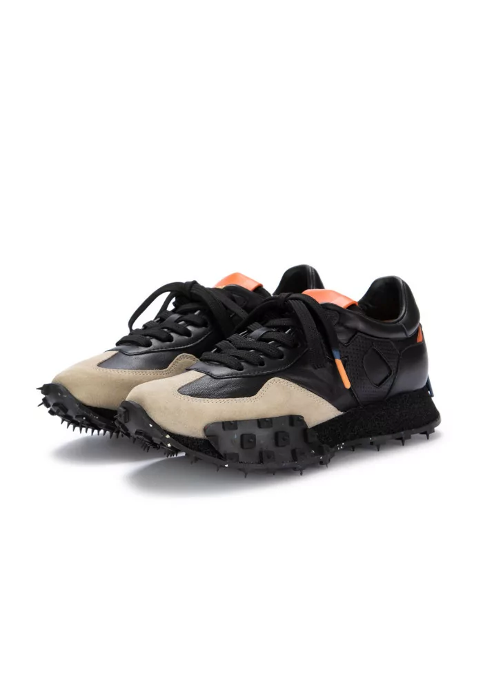BARRACUDA | SNEAKERS PELLE CAMOSCIO NERO BEIGE In Vendita