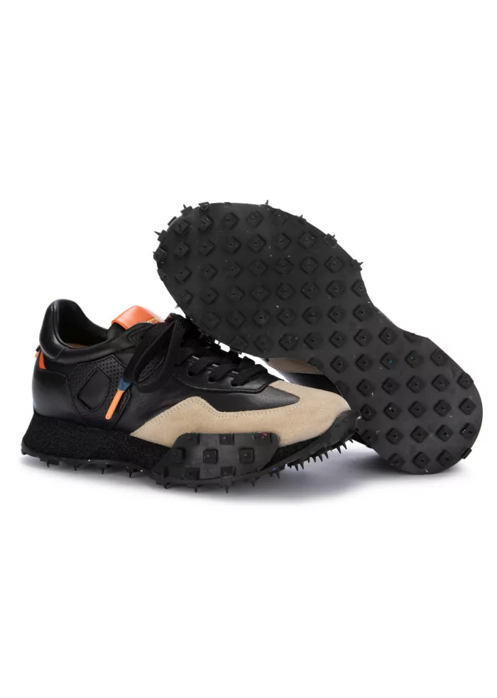 BARRACUDA | SNEAKERS PELLE CAMOSCIO NERO BEIGE In Vendita