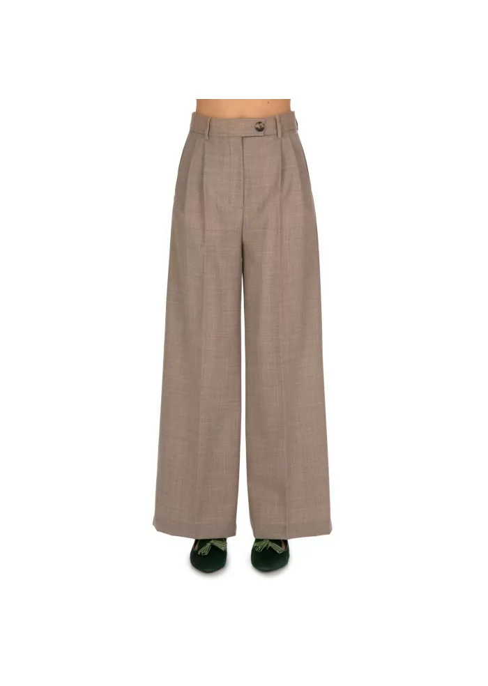 SOLOTRE | PANTALONI PALAZZO MARRONE Offerte