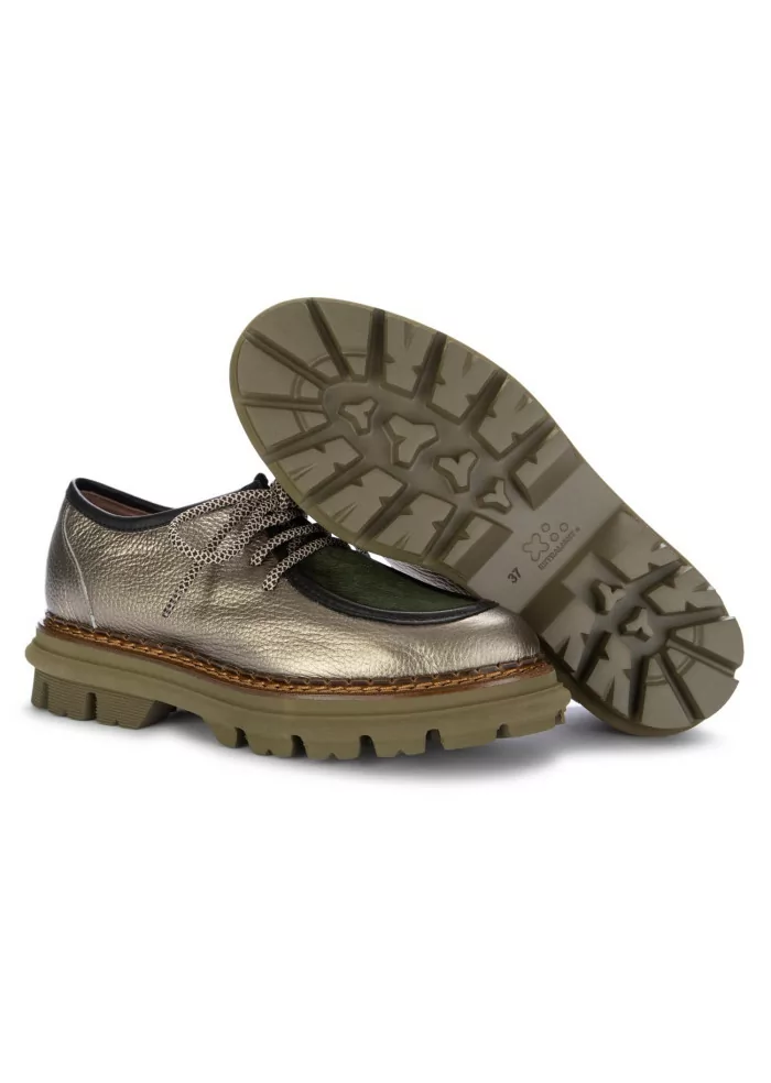 CATERINA C | SCARPE ALLACCIATE PELLE CAVALLINO BRONZO VERDE 2025