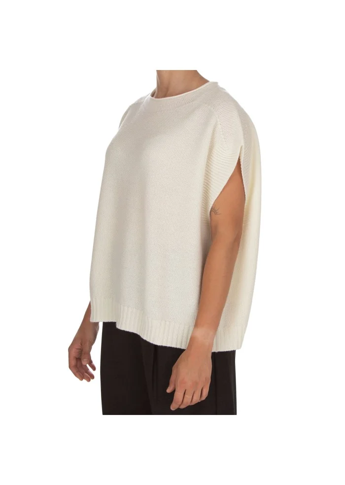 CASHMERE ISLAND | TOP SMANICATO CERTALDO BIANCO POLARE Negozi Online