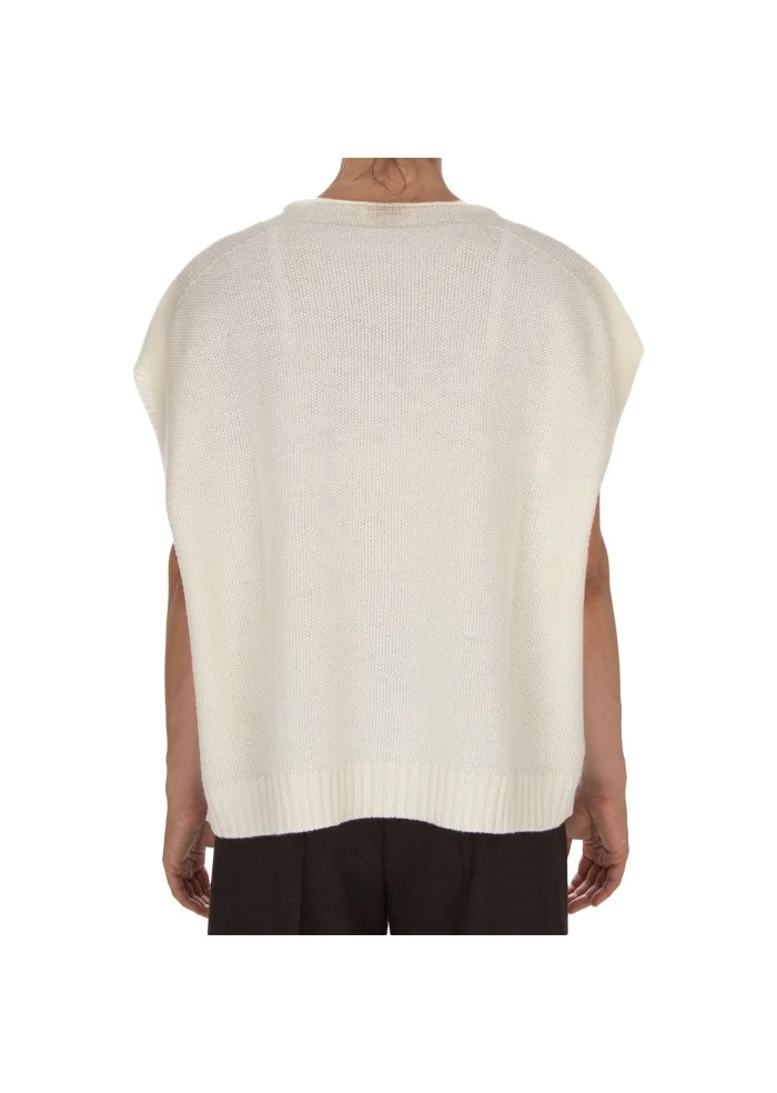 CASHMERE ISLAND | TOP SMANICATO CERTALDO BIANCO POLARE Negozi Online